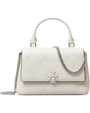 Tory Burch Charlie Quilted Shoulder Bag - White