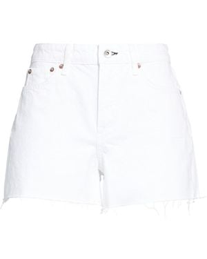 Rag & Bone Plain Color Denim Shorts - White