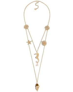 Dior Christian Logo Embellished Necklace - White