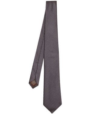 Canali Geometric-Pattern Tie - White
