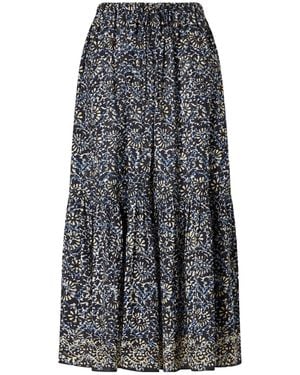 Ulla Johnson Olina Printed Cotton-Blend Midi Skirt - Gray