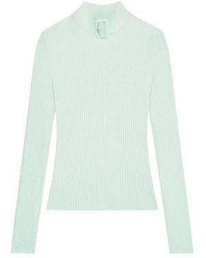Courreges Buckle-Neck Ribbed Jumper - Green