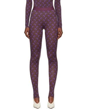 Marine Serre Recycled Moon Jersey Stirrup Leggings - Purple