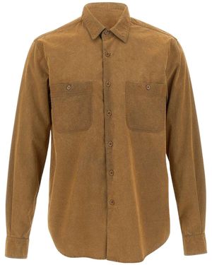 Aspesi Flocked Utility Shirt - Brown