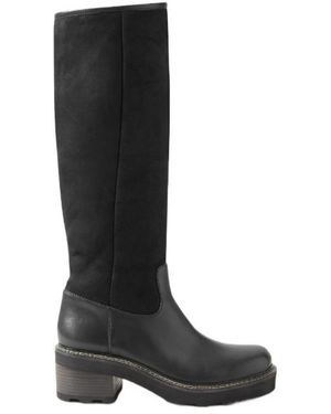 Gabriela Hearst Vylos Shearling-Lined Suede And Leather Knee Boots - Black