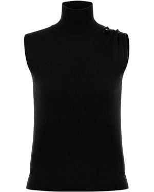 Alberta Ferretti Cashmere Top With A Funnel Neck - Black