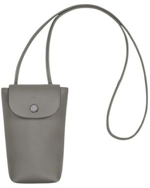 Longchamp Le Pliage Leather Phone Case - Grey