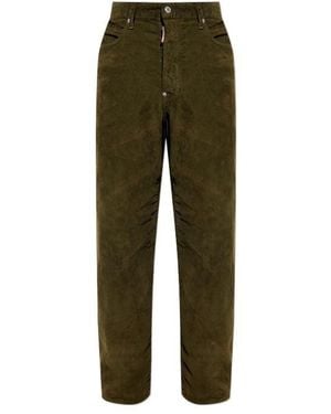DSquared² Corduroy Straight-Leg Trousers - Green