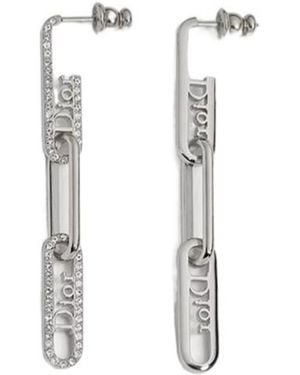 Dior Link Earrings - White