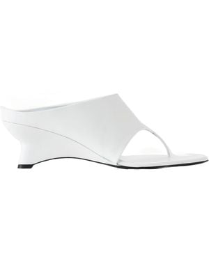 KHAITE Marlow Wedge Mules - White