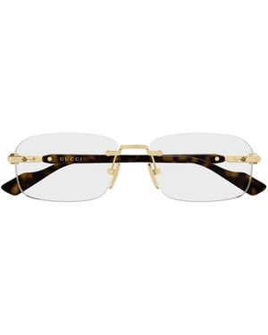 Gucci Rimless Rectangle-Frame Glasses - White