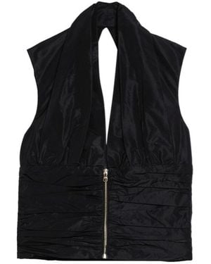 Patou Zippered Backless Vest - Black