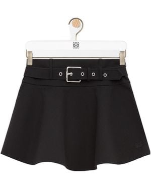 Loewe Belted Flared Mini Skirt - Black