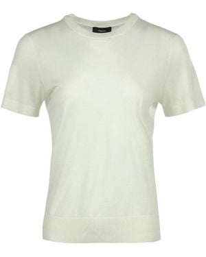Theory Basic Crewneck Knitted Jumper - White