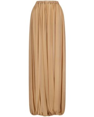 GIUSEPPE DI MORABITO Gathered Silk Trousers - Natural