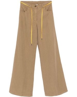 Aspesi Striped Wide-Leg Trousers - Natural