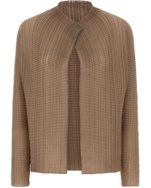 Issey Miyake Woolly Pleats 66 Cardigan - Brown
