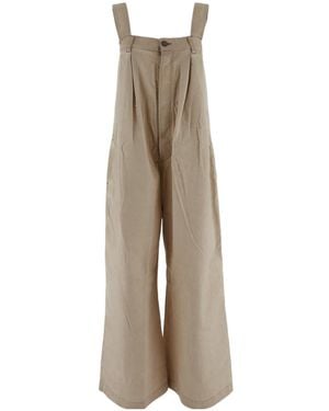 Uma Wang Pleated Overalls - Natural