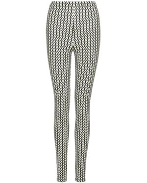 Valentino All-Over Logo-Print Leggings - Gray