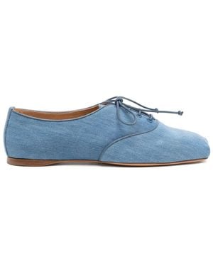 Gabriela Hearst Lace-Up Flats - Blue