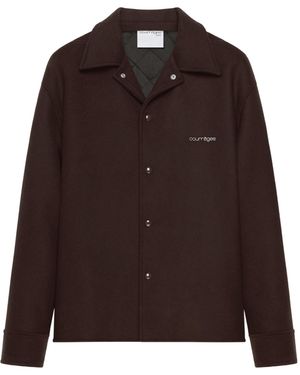 Courreges Courrèges Logo Embroidered Shirt Jacket - Brown