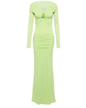 Blumarine Embellished Off-Shoulder Gown - Green