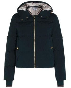 Thom Browne Hooded Down Jacket - Blue