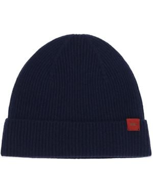 Kiton Ribbed-Knit Beanie Hat - Blue
