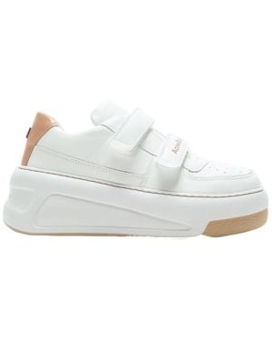 Acne Studios Touch-Strap Leather Trainers - White