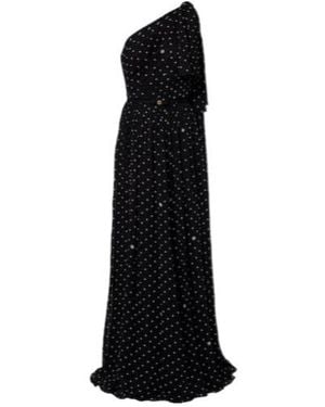 Elie Saab Polka-Dot One-Shoulder Gown - Black