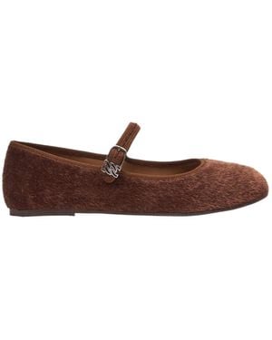 Casadei C-Chain Strap Ballet Flats - Brown