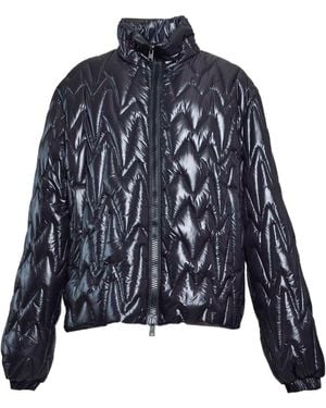 MSGM Quilted Jacket With "Themwave" Pattern - Blue