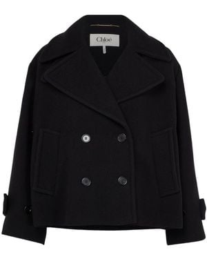 Chloé Collared Long-Sleeved Jacket - Black