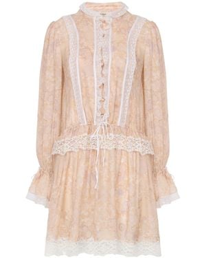 Chloé Puff-Sleeve Mini Dress - White