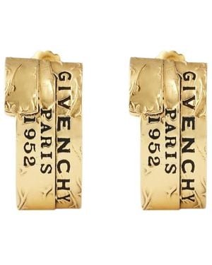 Givenchy Logo Engraved Tape Earrings - Metallic