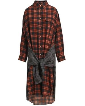 Essentiel Antwerp Long-Sleeve Shirt Dress - Red