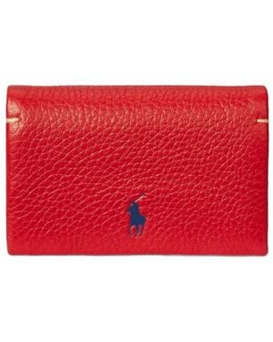 Polo Ralph Lauren Play Leather Snap Card Case - Red