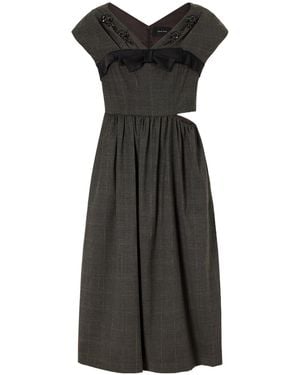 Simone Rocha Gathered Prince Midi Dress - Black