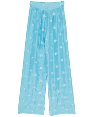 forte_forte Embroidered Trousers - Blue
