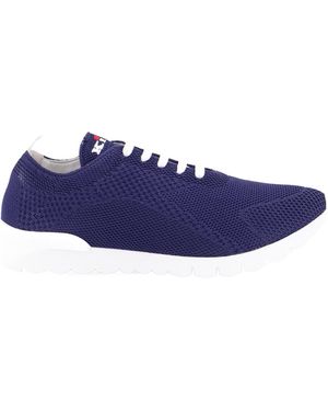 Kiton Knitted Fabric Trainers With Embroidered Logo - Blue