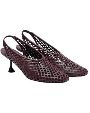 Proenza Schouler Tee 60 Perforated Leather Slingback Court Shoes - Purple