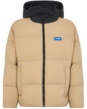 BOSS Hooded Padded Down Jacket - Brown