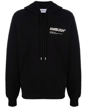 Ambush Logo-Print Cotton Hoodie - Black