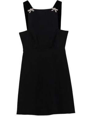 Prada Bow Detailed Cady Mini Dress - Black