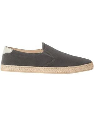 Brunello Cucinelli Suede Slip-Ons With Rope Insert - Gray