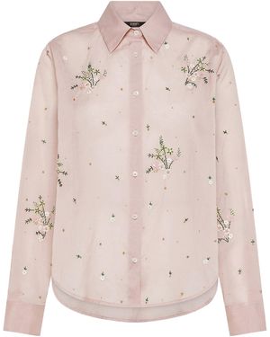 Seventy Floral-Embroidered Shirt - Pink