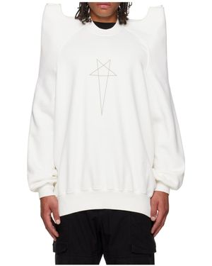 Rick Owens Concordians Tecsweat Pullover Hoodie - White