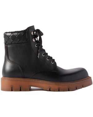 Bottega Veneta Haddock Lace-Up Ankle Boot - Black