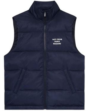 Drole de Monsieur Drôle De Monsieur Slogan Padded Vest - Blue