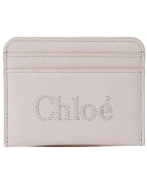 Chloé Chloé Logo Embroidered Cardholder - White